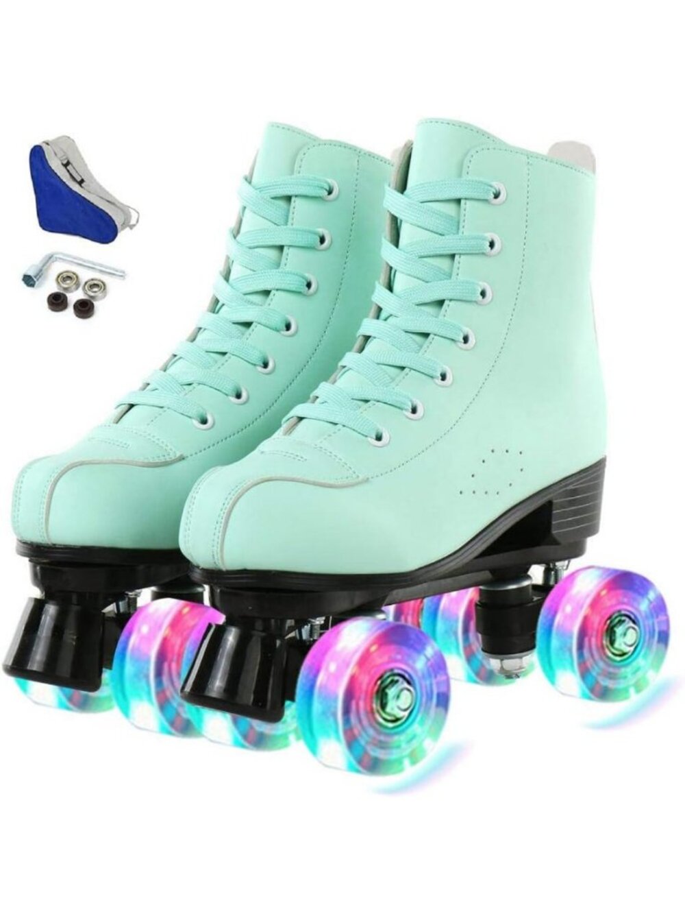 Classic High Top Roller Skates for Men & Women - Double-Row PU Leather